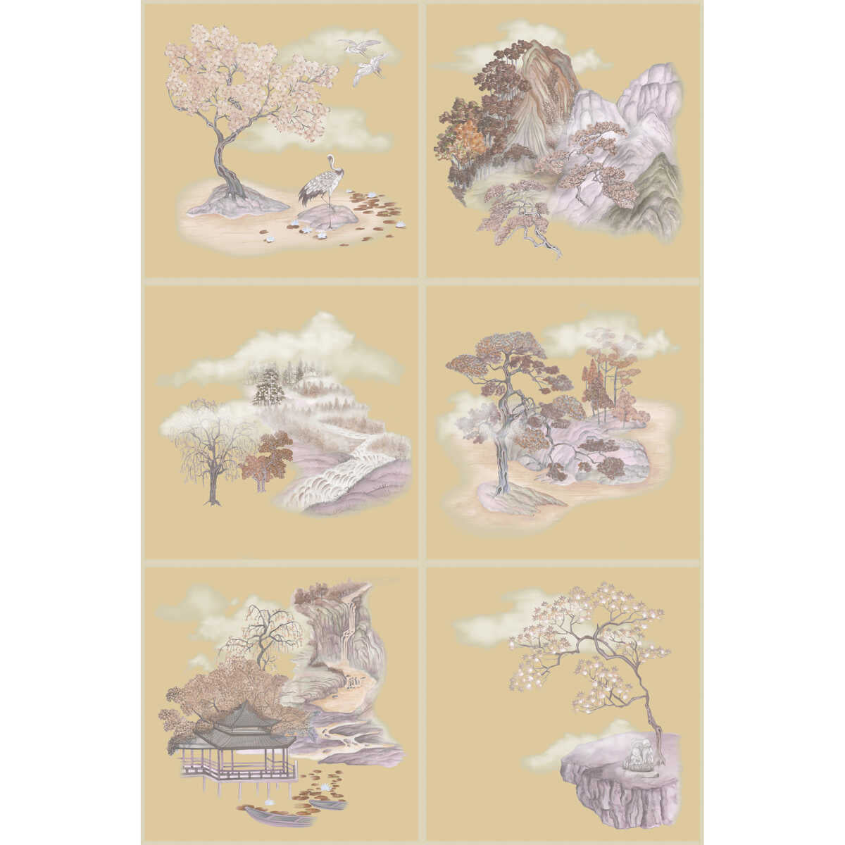 Tile Toile Metallic - Gilded Autumnal - COLE & SON Wallpaper
