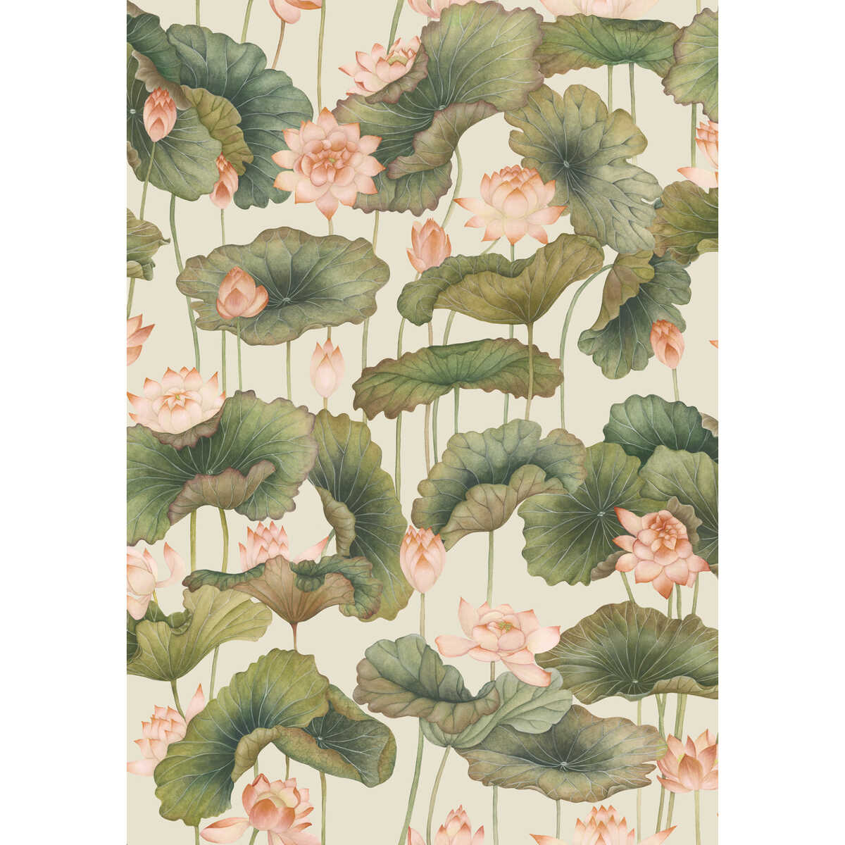 Lily Lotus - Orange & Olive - COLE & SON Wallpaper