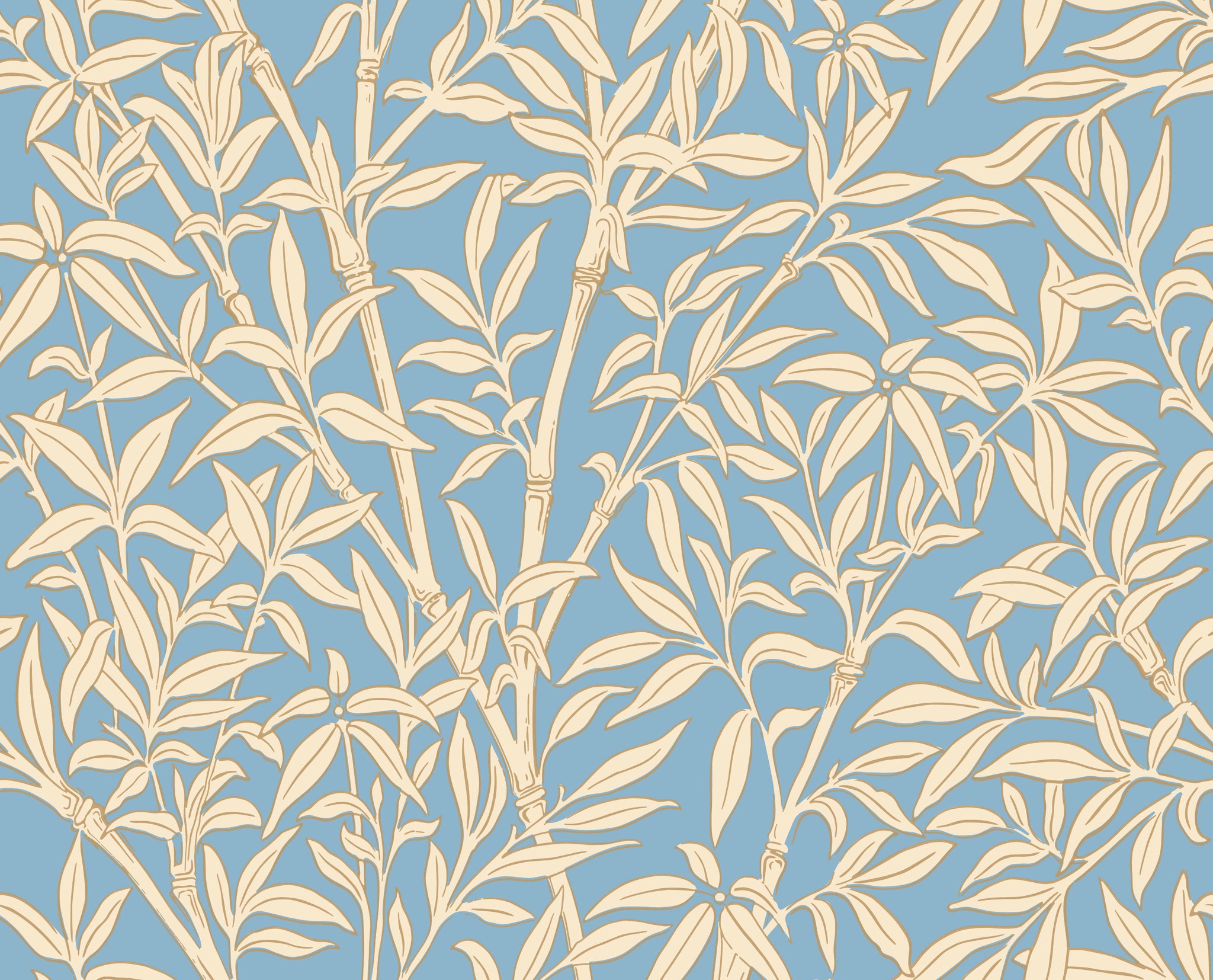 Bamboo Forest - Yellow/Blue - Cole & Son Wallpaper
