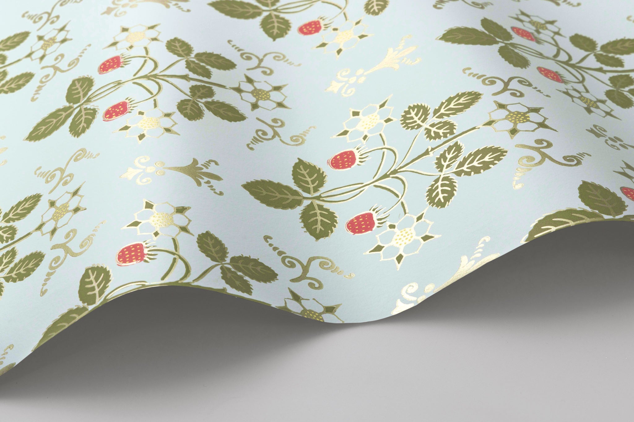 Strawberry - Olive/Blue - Cole & Son Wallpaper
