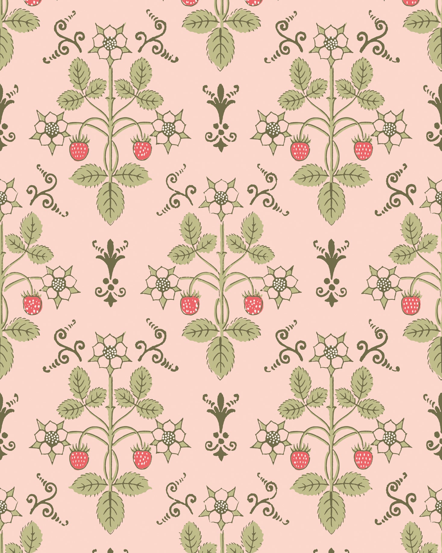 Strawberry - Chelsea Pink - Cole & Son Wallpaper
