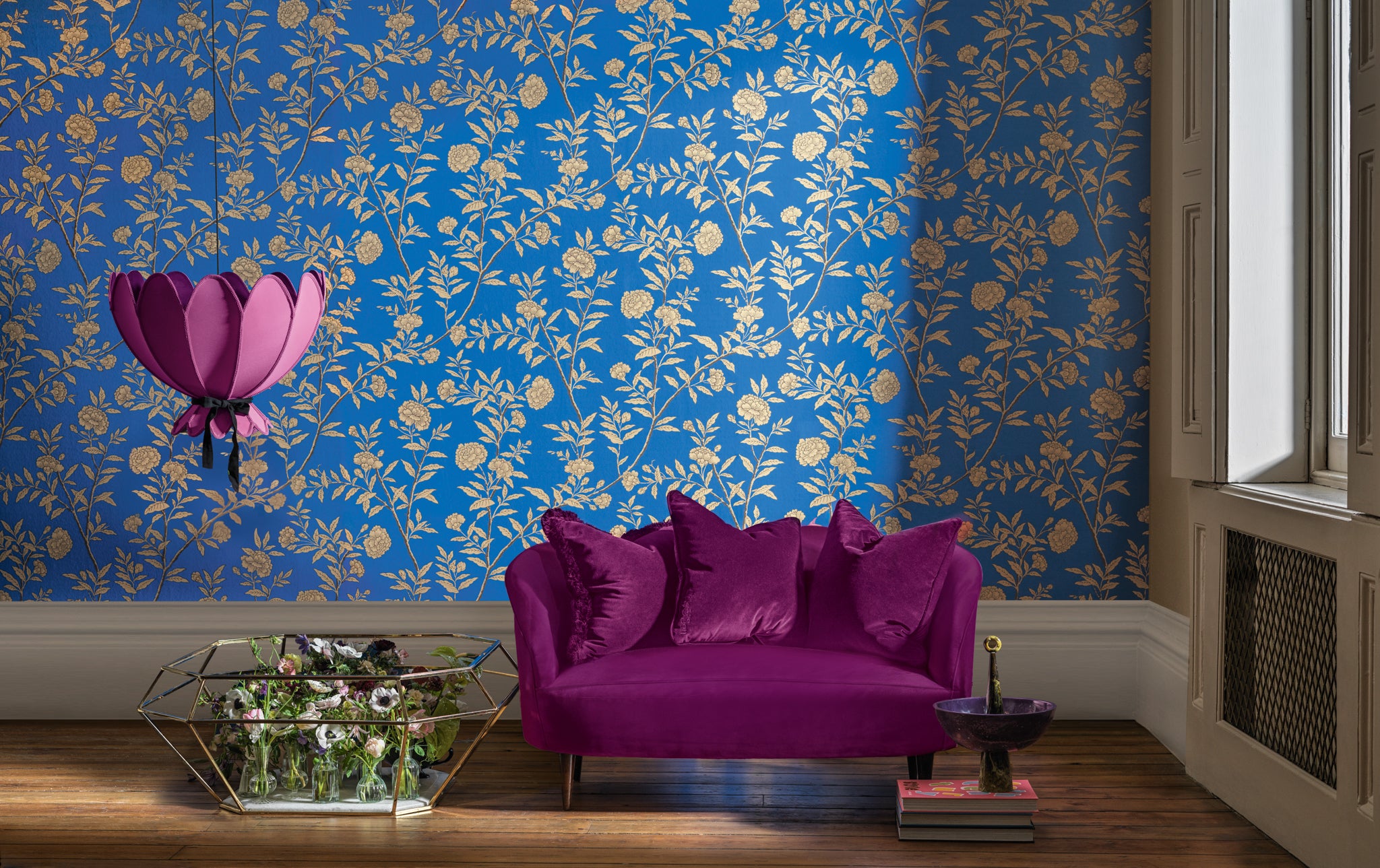 Roseberry - Cobalt - Cole & Son Wallpaper