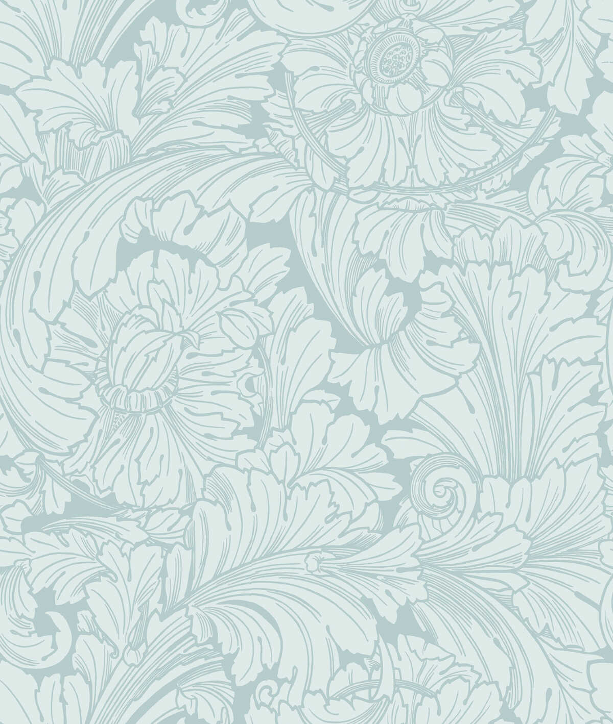 Acanthus - Print Room Blue - COLE & SON Wallpaper