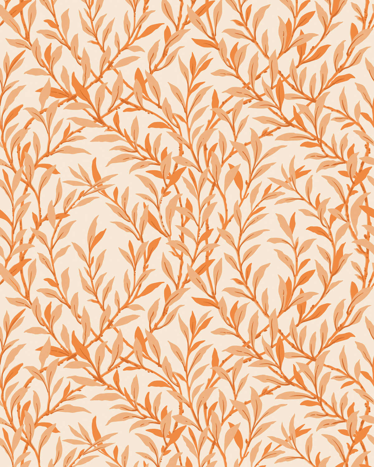 Willow Branch - Tangerine/Cream - COLE & SON Wallpaper