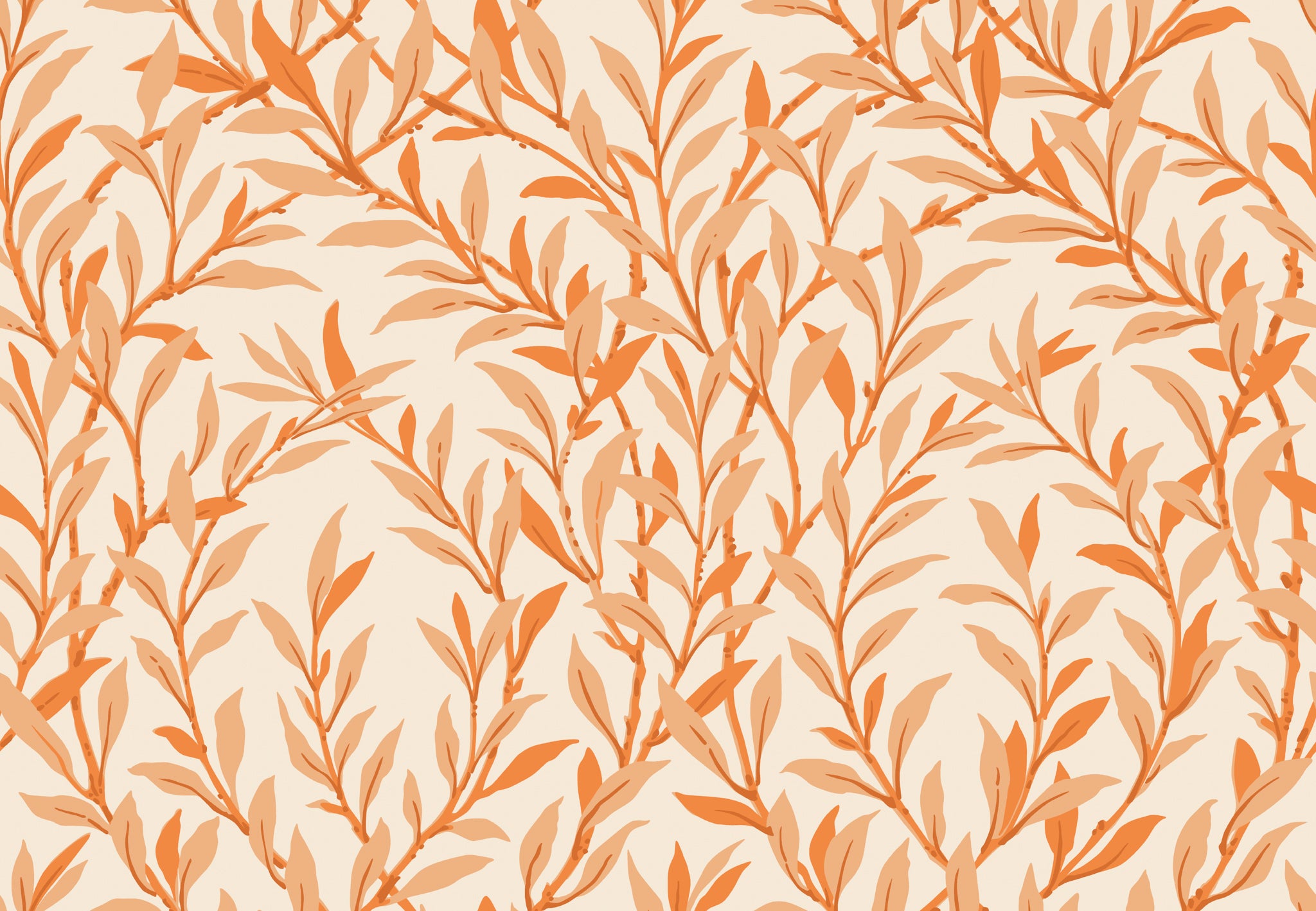 Willow Branch - Tangerine/Cream - Cole & Son Wallpaper