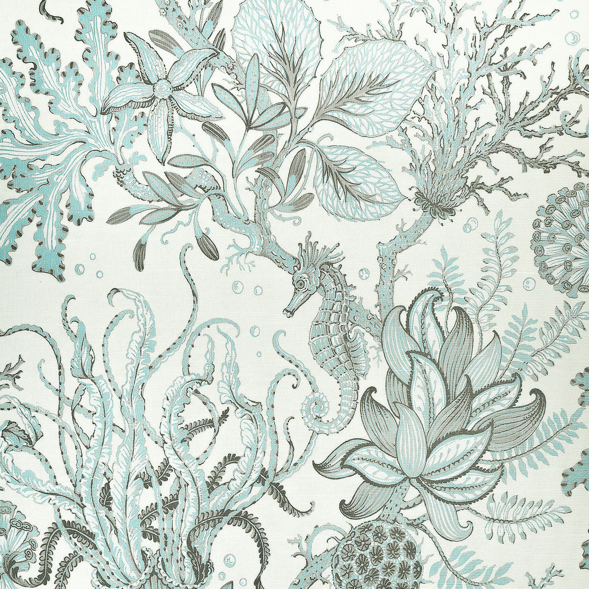 TOILE-DE-SEA-AQUATIC-AQUA-ON-VINYL-CANVAS-PHILLIP-JEFFRIES-9992 - Phillip Jeffries Wallpaper Wallcovering