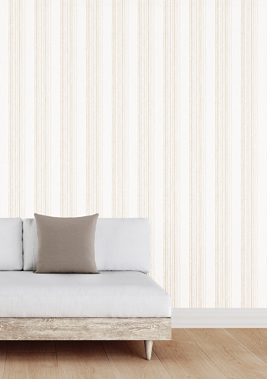 MARITIME-STRIPE-BELAY-BISCUIT-ON-VINYL-CANVAS-PHILLIP-JEFFRIES-10002 - Phillip Jeffries Wallpaper Wallcovering