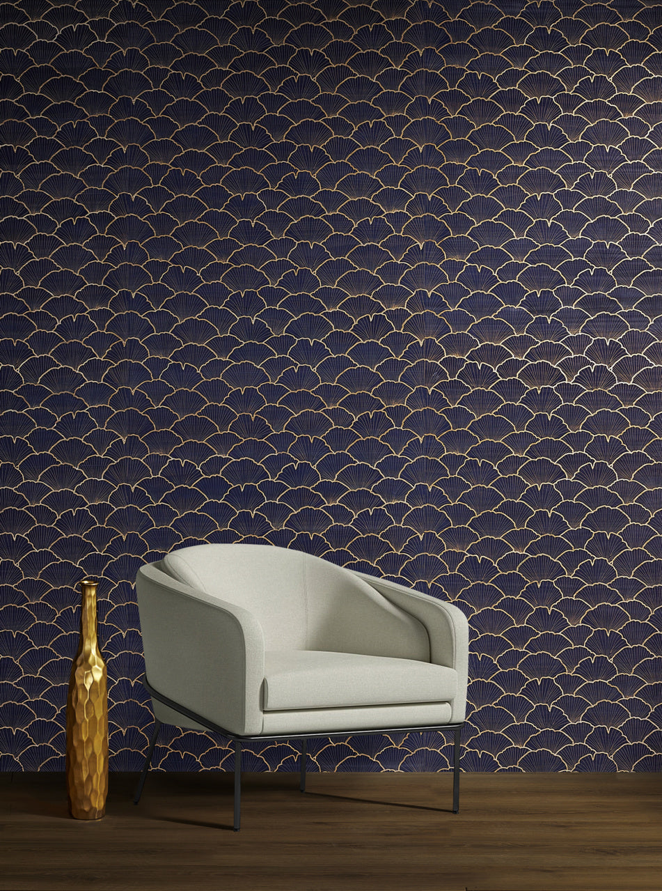 WAVES-OF-WOOD-NAVY-WITH-GOLD-PHILLIP-JEFFRIES-9872 - Phillip Jeffries Wallpaper Wallcovering
