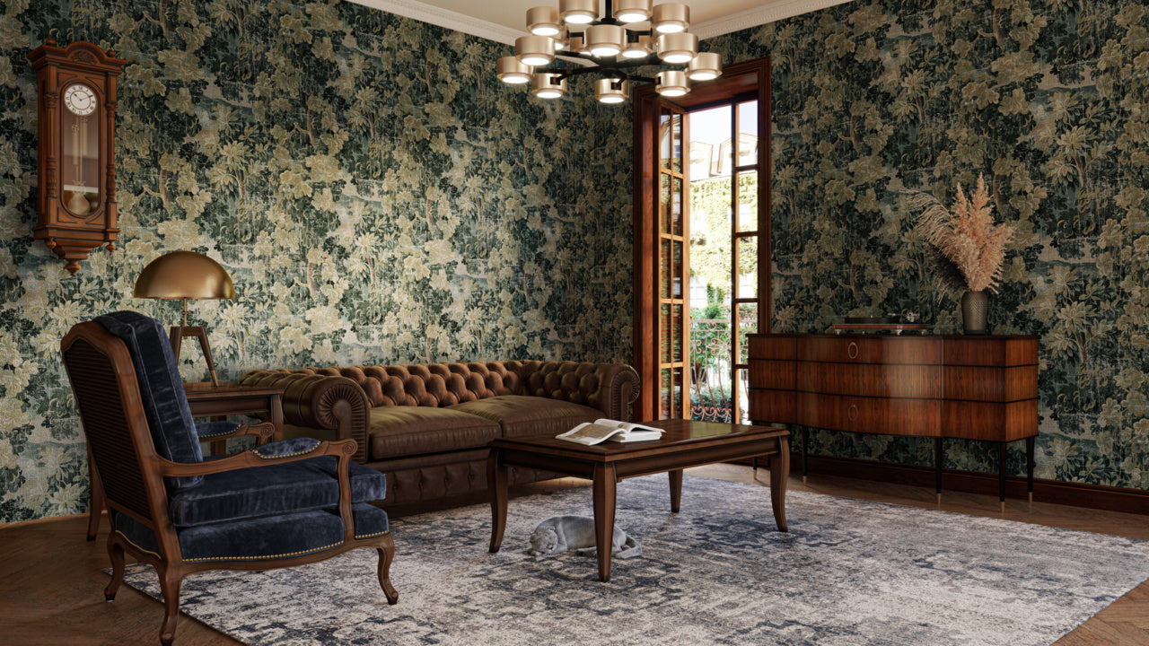 MIDSUMMER-HUNTING-GREEN-ON-CANVAS-LINEN-PHILLIP-JEFFRIES-31504 - Phillip Jeffries Wallpaper Wallcovering