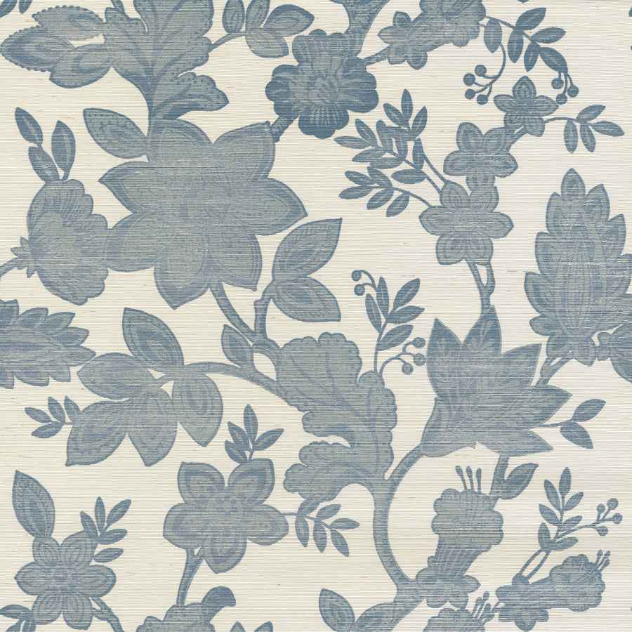 Bohemia Smokey Blue on Manila Hemp - Phillip Jeffries 7488 - Phillip Jeffries Wallpaper Wallpaper