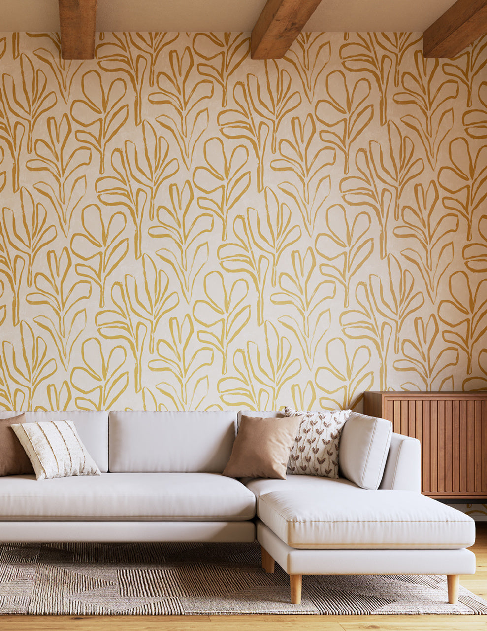 SPRIG-SILHOUETTE-HONEY-LACE-ON-PERFECT-PAPER-PHILLIP-JEFFRIES-10308 - Phillip Jeffries Wallpaper Wallcovering
