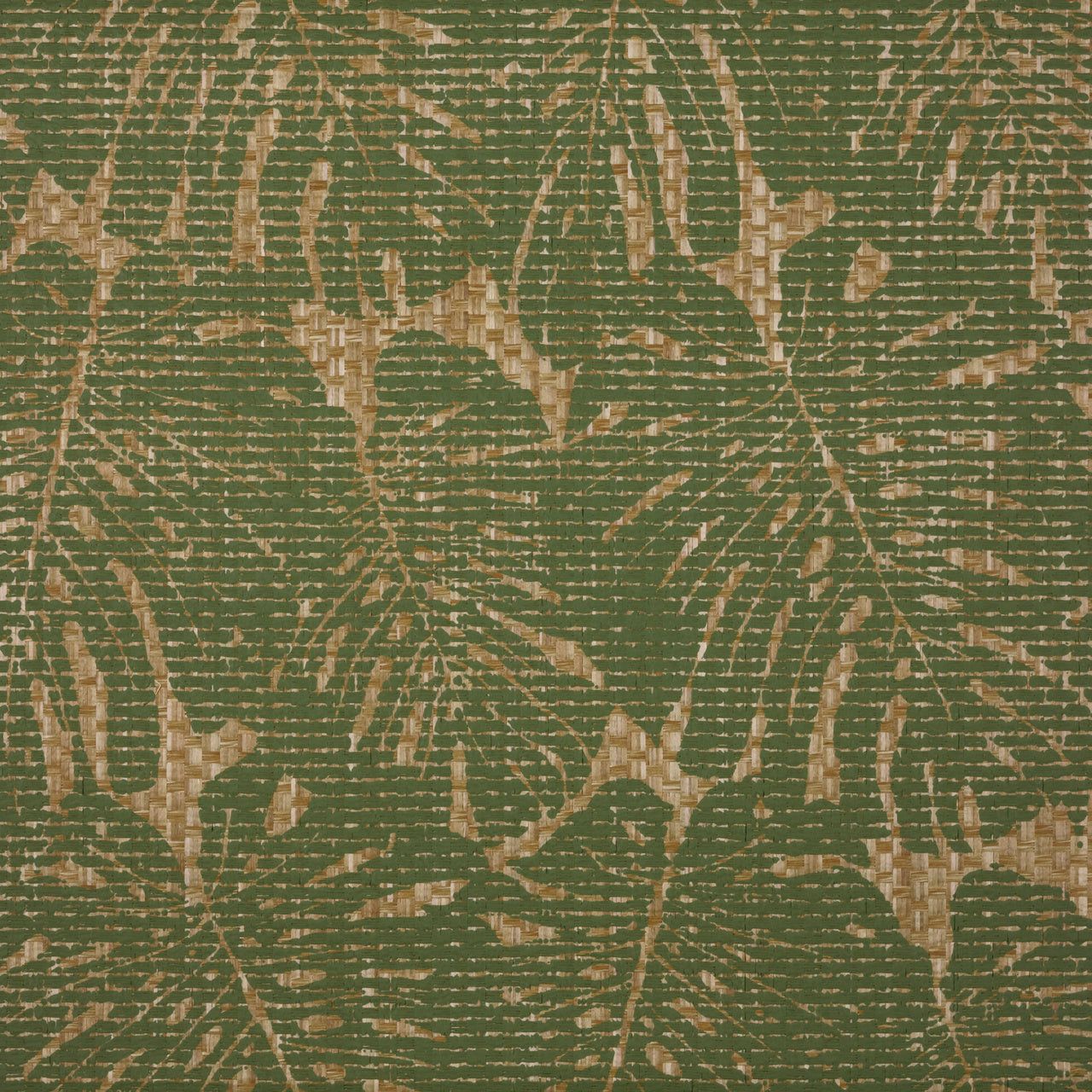 JACKS-JUNGLE-PALM-ON-WOVEN-RATTAN-PHILLIP-JEFFRIES-5337 - Phillip Jeffries Wallpaper Wallcovering