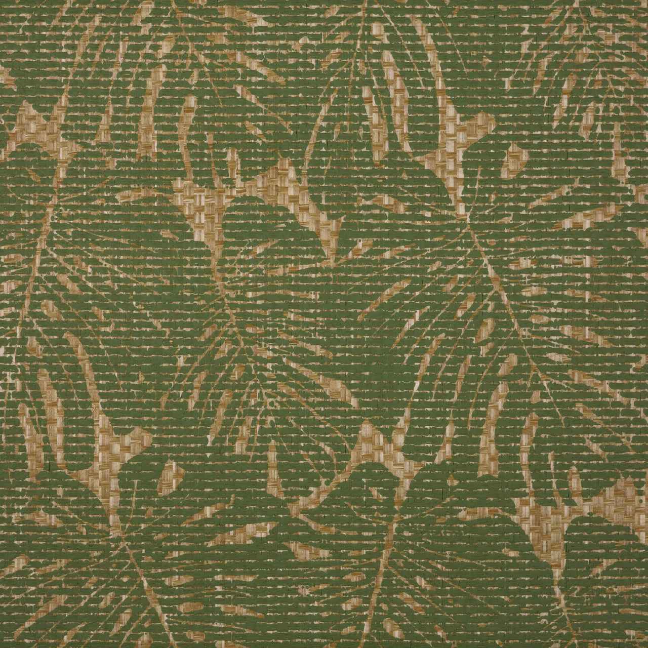 Jack's Jungle Palm on Woven Rattan - Phillip Jeffries 5337 - Phillip Jeffries Wallpaper Wallpaper