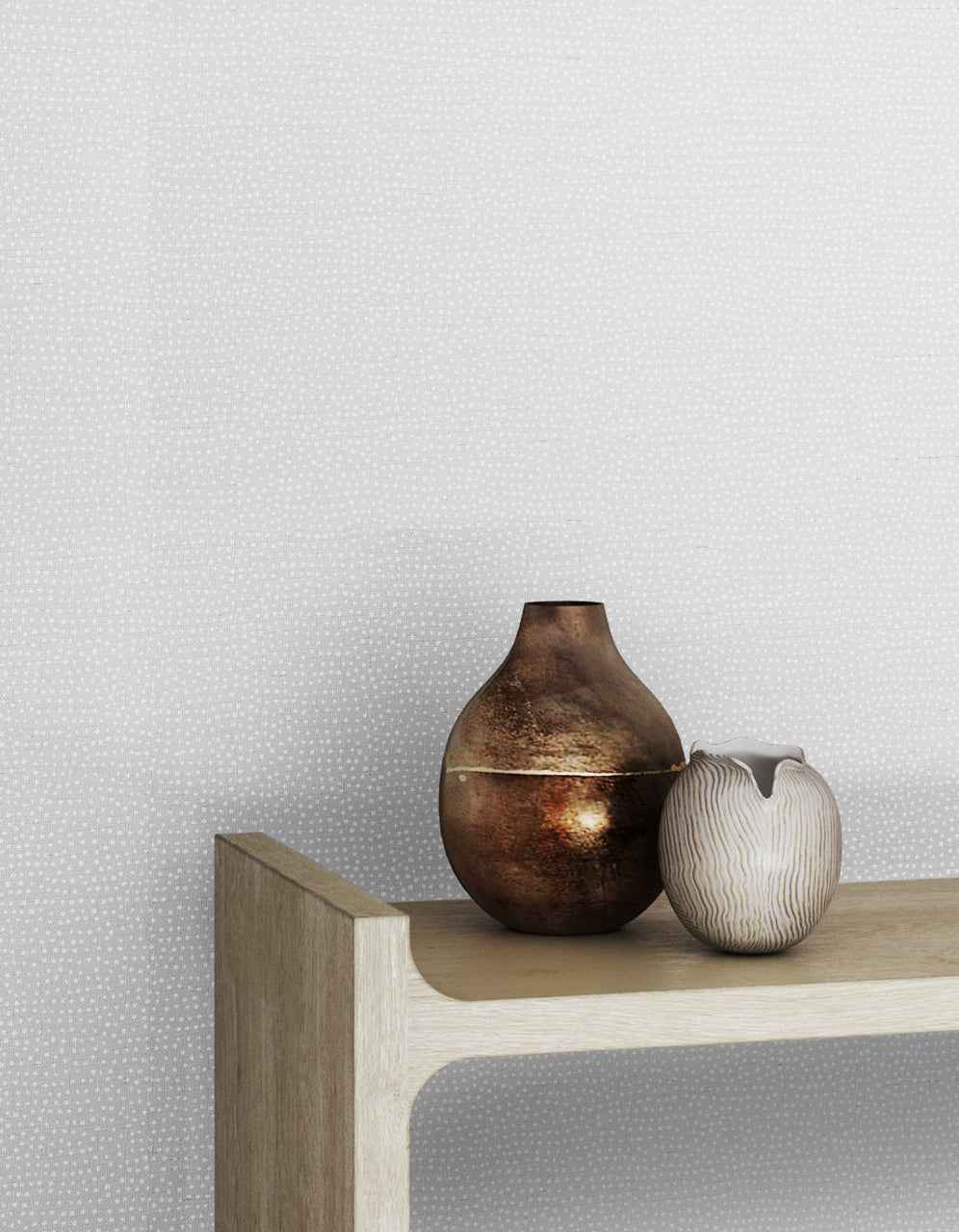 Droplets Light Grey with White on Manila Hemp - Phillip Jeffries 10008 - Phillip Jeffries Wallpaper Wallpaper