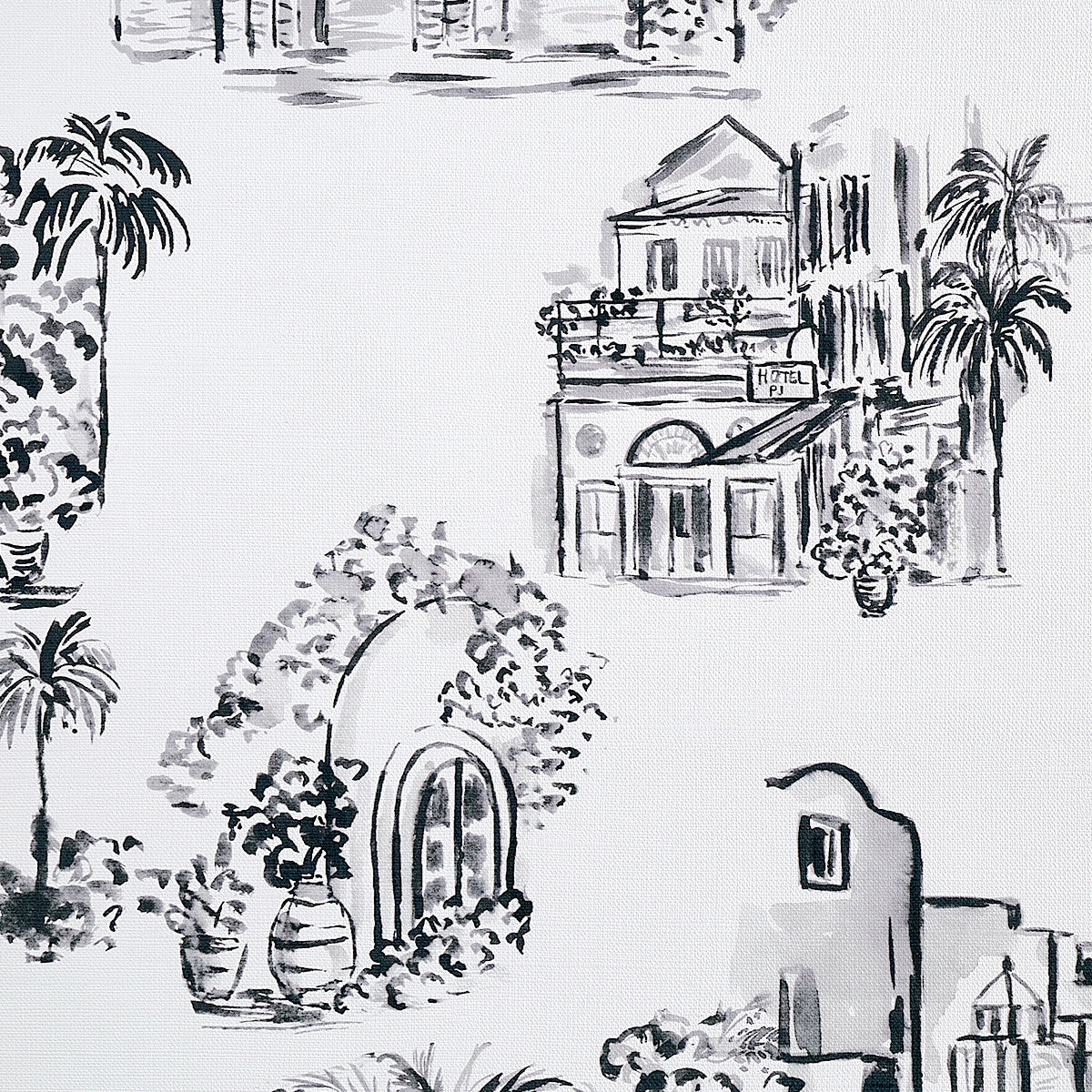 TOULOUSE-TOILE-MIDNIGHT-STROLL-ON-VINYL-CANVAS-PHILLIP-JEFFRIES-28901 - Phillip Jeffries Wallpaper Wallcovering