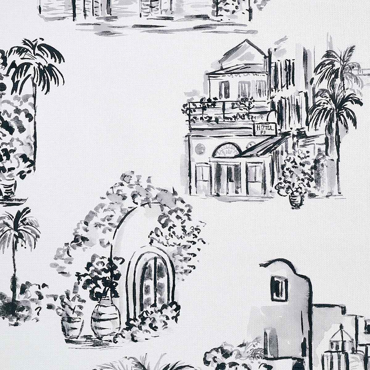 Toulouse Toile Midnight Stroll on Vinyl Canvas - Phillip Jeffries 28901