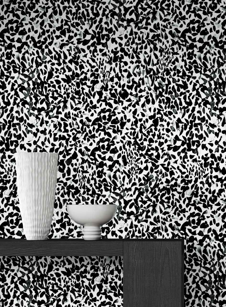 Pretty Petals Poppy Black on Manila Hemp - Phillip Jeffries 9650 - Phillip Jeffries Wallpaper Wallpaper