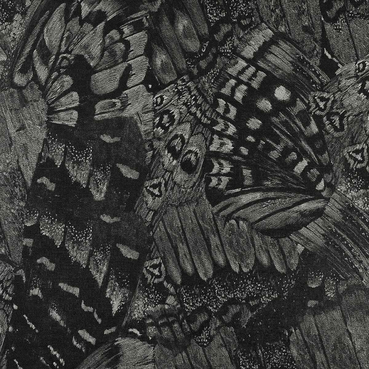 Aflutter Buzzing Black on Vinyl Canvas - Phillip Jeffries 9838