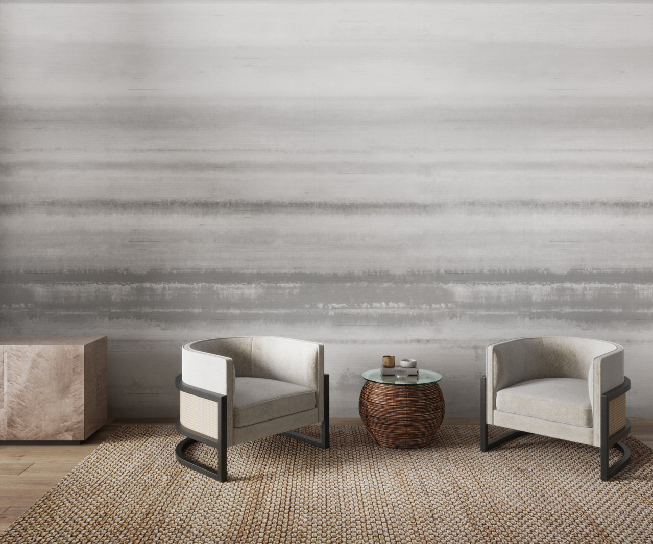 OASIS-SILVER-HARMONY-ON-STAR-DUST-SILK-PHILLIP-JEFFRIES-8692 - Phillip Jeffries Wallpaper Wallcovering