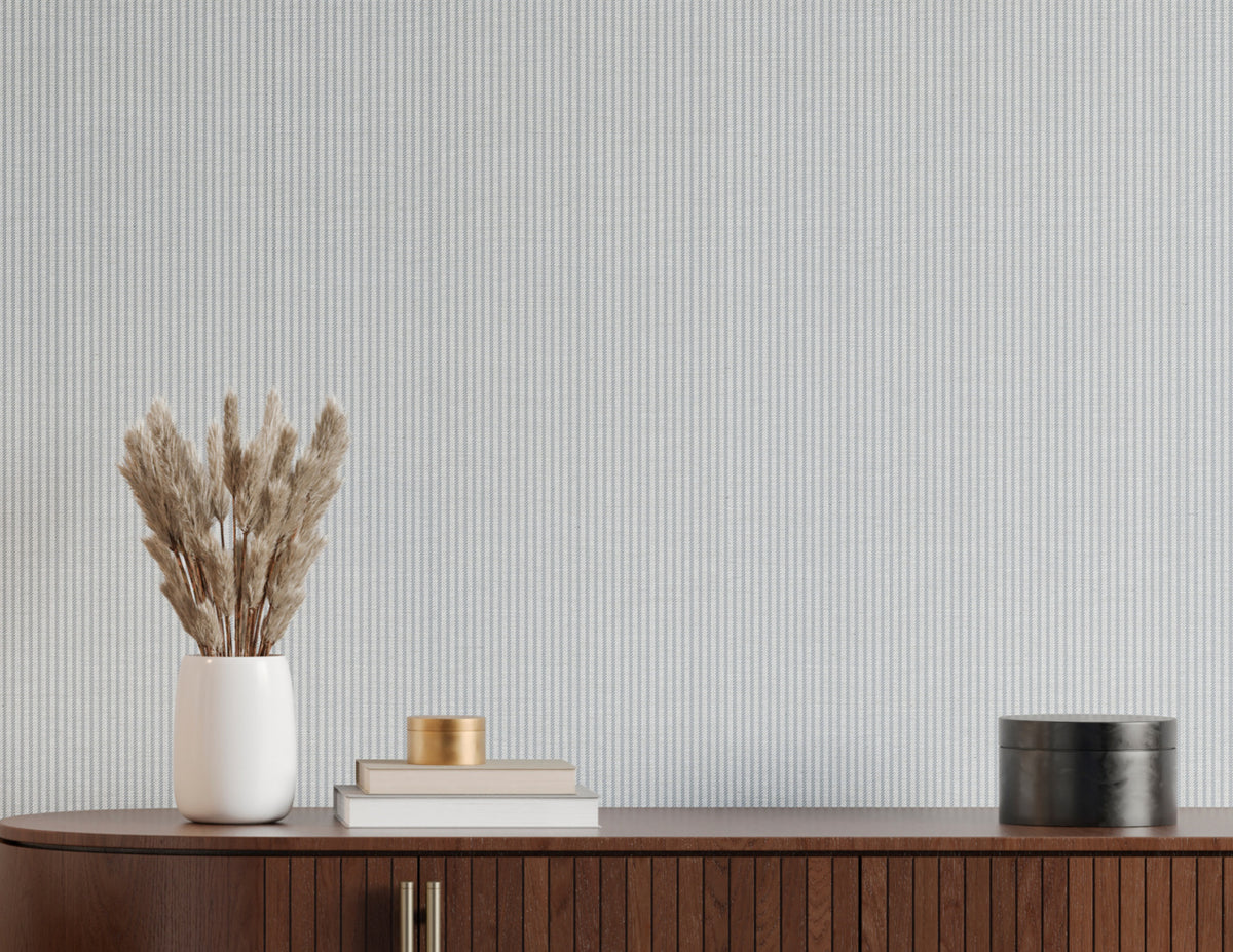 Arbor Stripe Muted Stitch on Manila Hemp - Phillip Jeffries 43403 - Phillip Jeffries Wallpaper Wallpaper