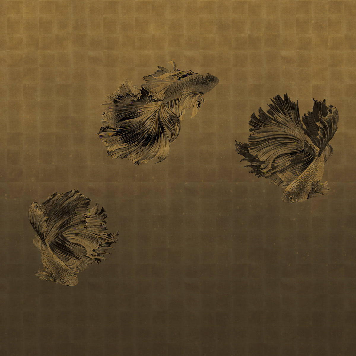 AFLOAT-NERO-BLACK-ON-GILDED-METALLIC-LEAF-PHILLIP-JEFFRIES-27705 - Phillip Jeffries Wallpaper Wallcovering