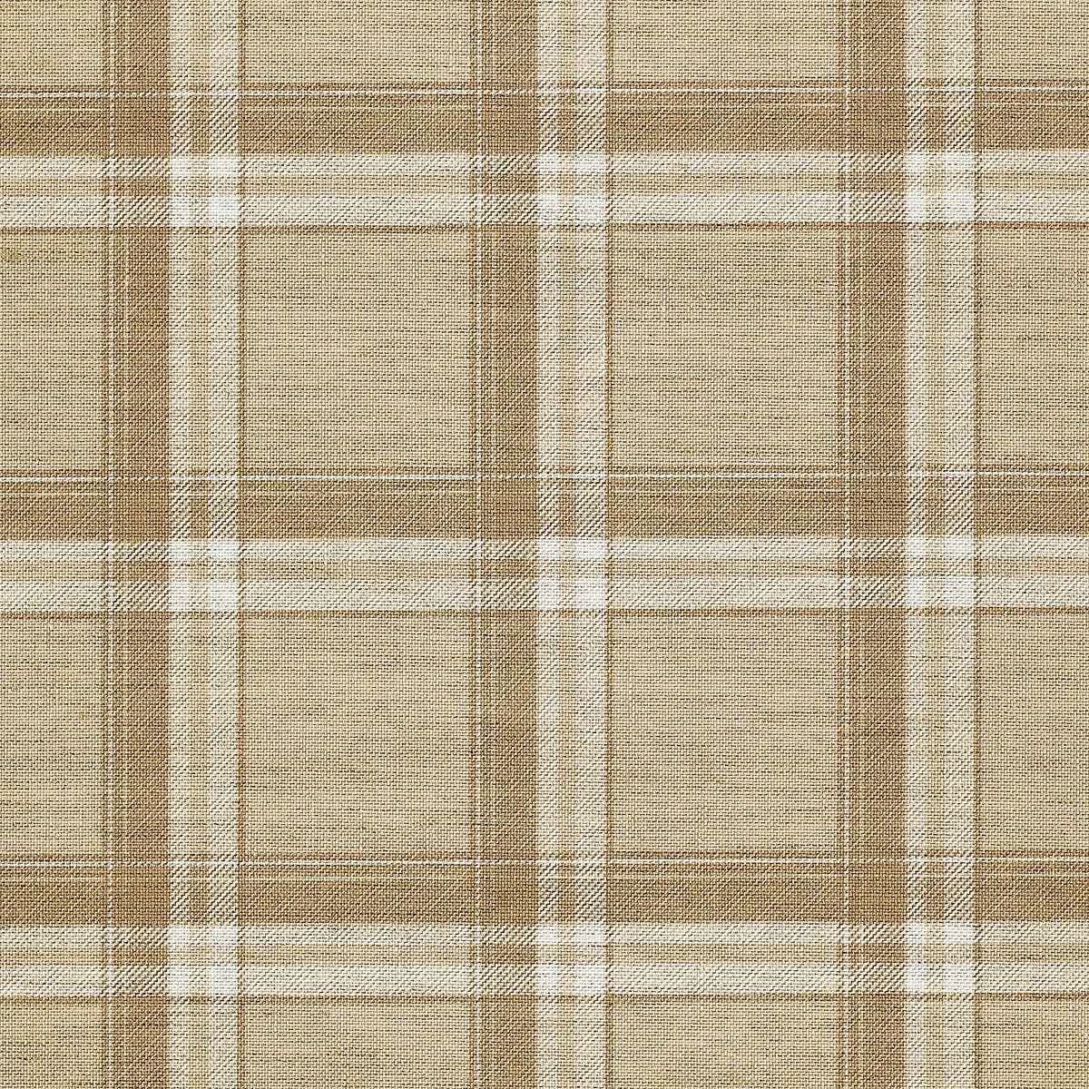 Prairie Plaid White and Camel on Canvas Linen - Phillip Jeffries 10729 - Phillip Jeffries Wallpaper Wallpaper