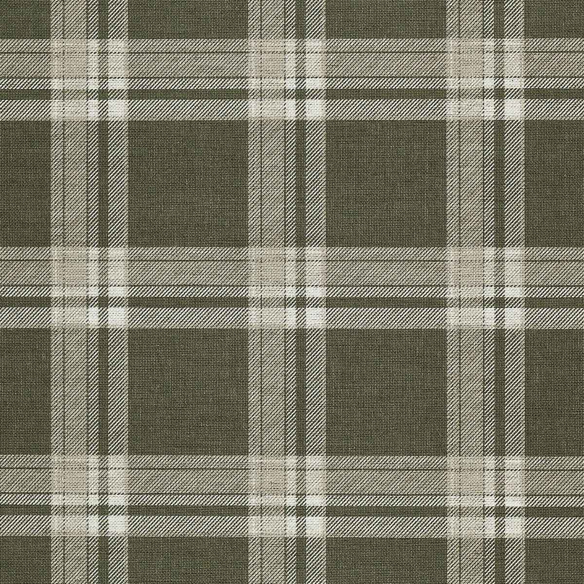 Prairie Plaid White and Forest on Canvas Linen - Phillip Jeffries 10730 - Phillip Jeffries Wallpaper Wallpaper