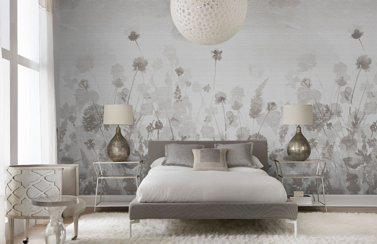 WILDFLOWERS-SILVER-ON-MANILA-HEMP-PHILLIP-JEFFRIES-8507 - Phillip Jeffries Wallpaper Wallcovering
