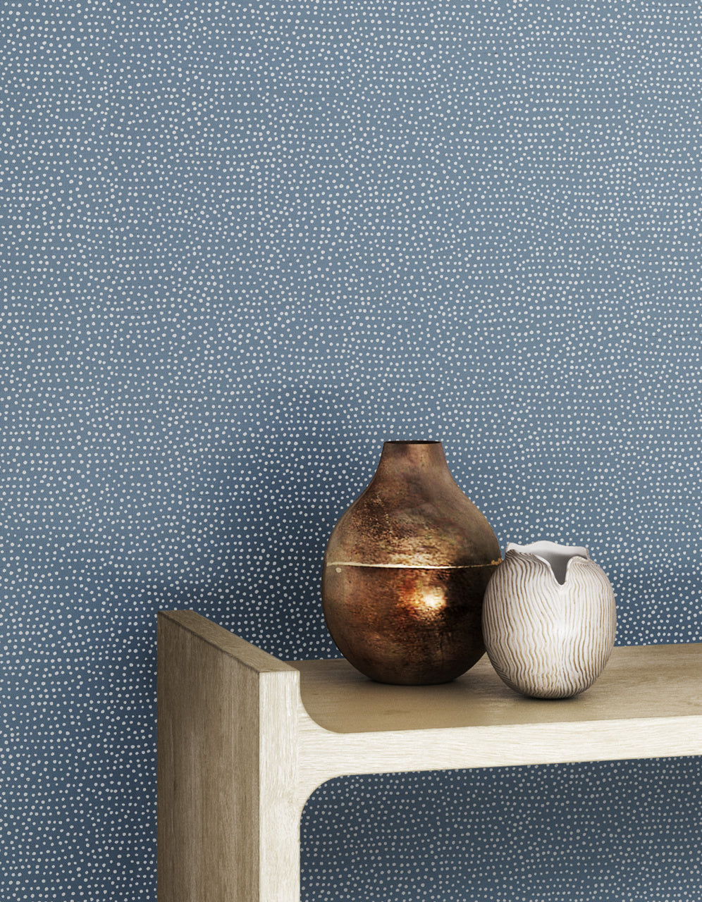 DROPLETS-DENIM-WITH-WHITE-ON-MANILA-HEMP-PHILLIP-JEFFRIES-10012 - Phillip Jeffries Wallpaper Wallcovering
