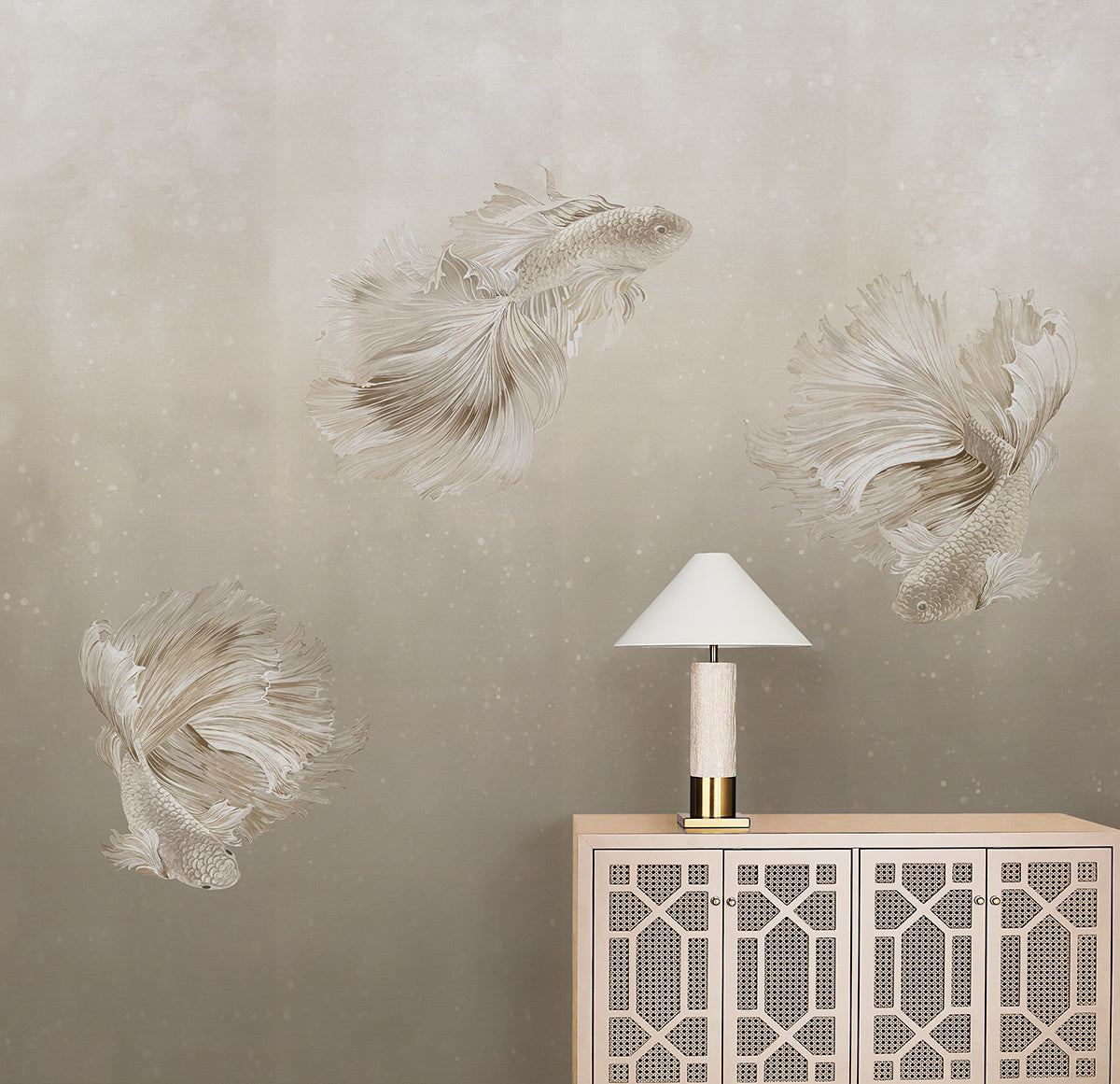 AFLOAT-GHOST-TAUPE-ON-GLAM-GRASS-PHILLIP-JEFFRIES-27701 - Phillip Jeffries Wallpaper Wallcovering