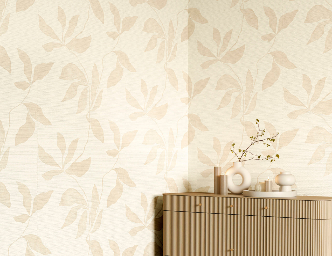 DESERT-IVY-FADED-CANOPY-ON-WOVEN-WALLS-PHILLIP-JEFFRIES-40201 - Phillip Jeffries Wallpaper Wallpaper