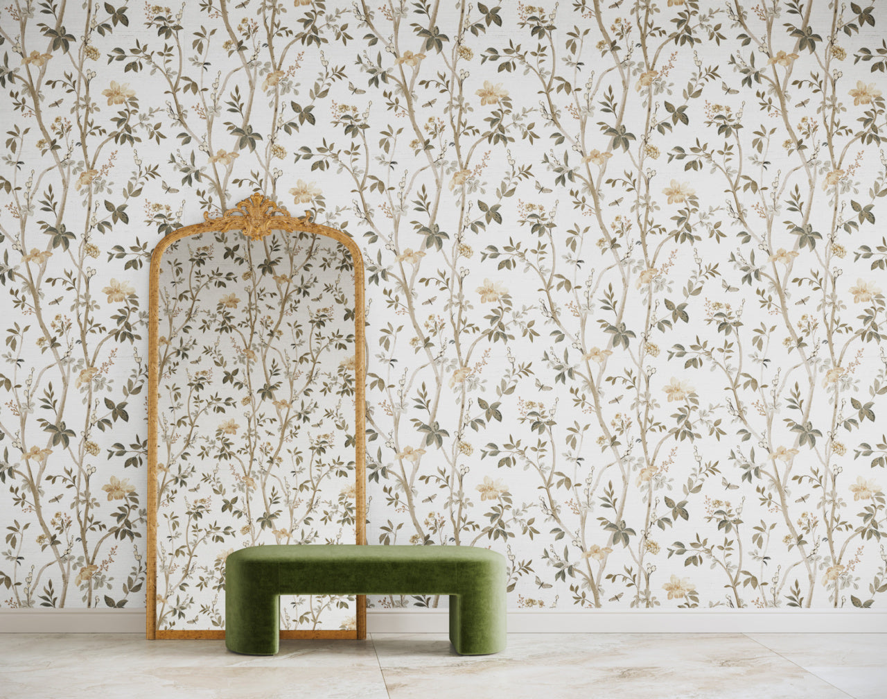JASMINE-MUTED-GARDEN-ON-GLAM-GRASS-PHILLIP-JEFFRIES-35400 - Phillip Jeffries Wallpaper Wallpaper