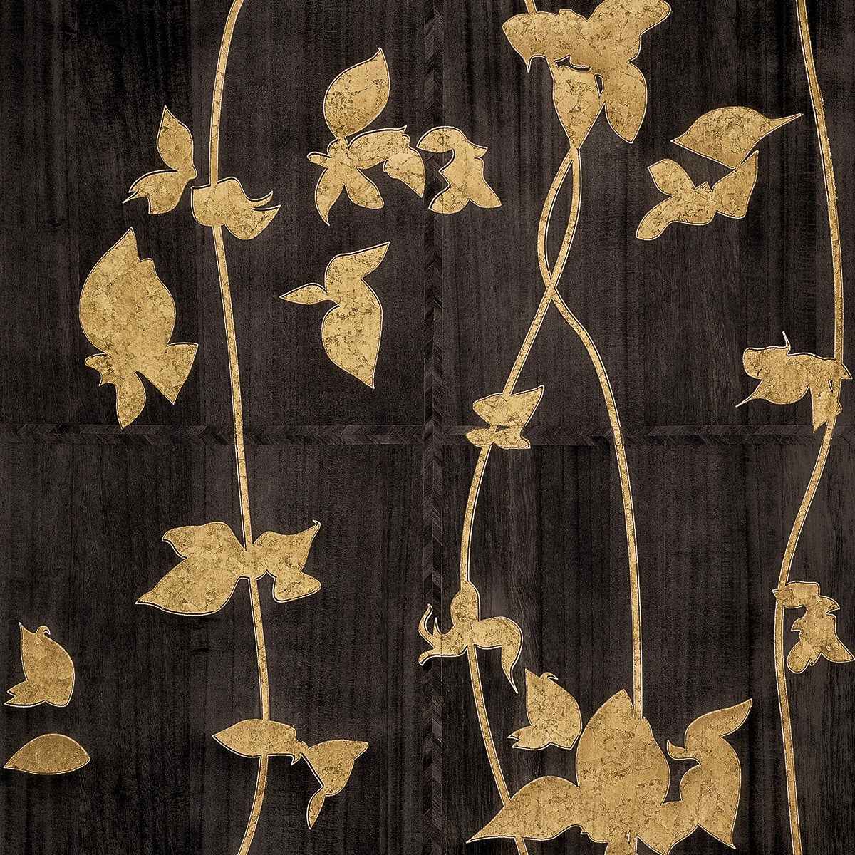 Veranda Vines Bronzed Ebony - Phillip Jeffries 43804 - Phillip Jeffries Wallpaper Wallcovering