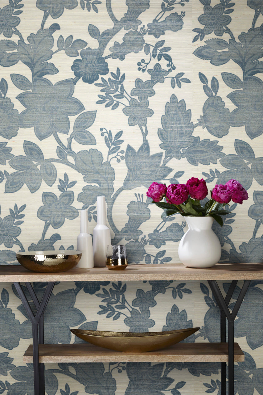 BOHEMIA-SMOKEY-BLUE-ON-MANILA-HEMP-PHILLIP-JEFFRIES-7488 - Phillip Jeffries Wallpaper Wallcovering