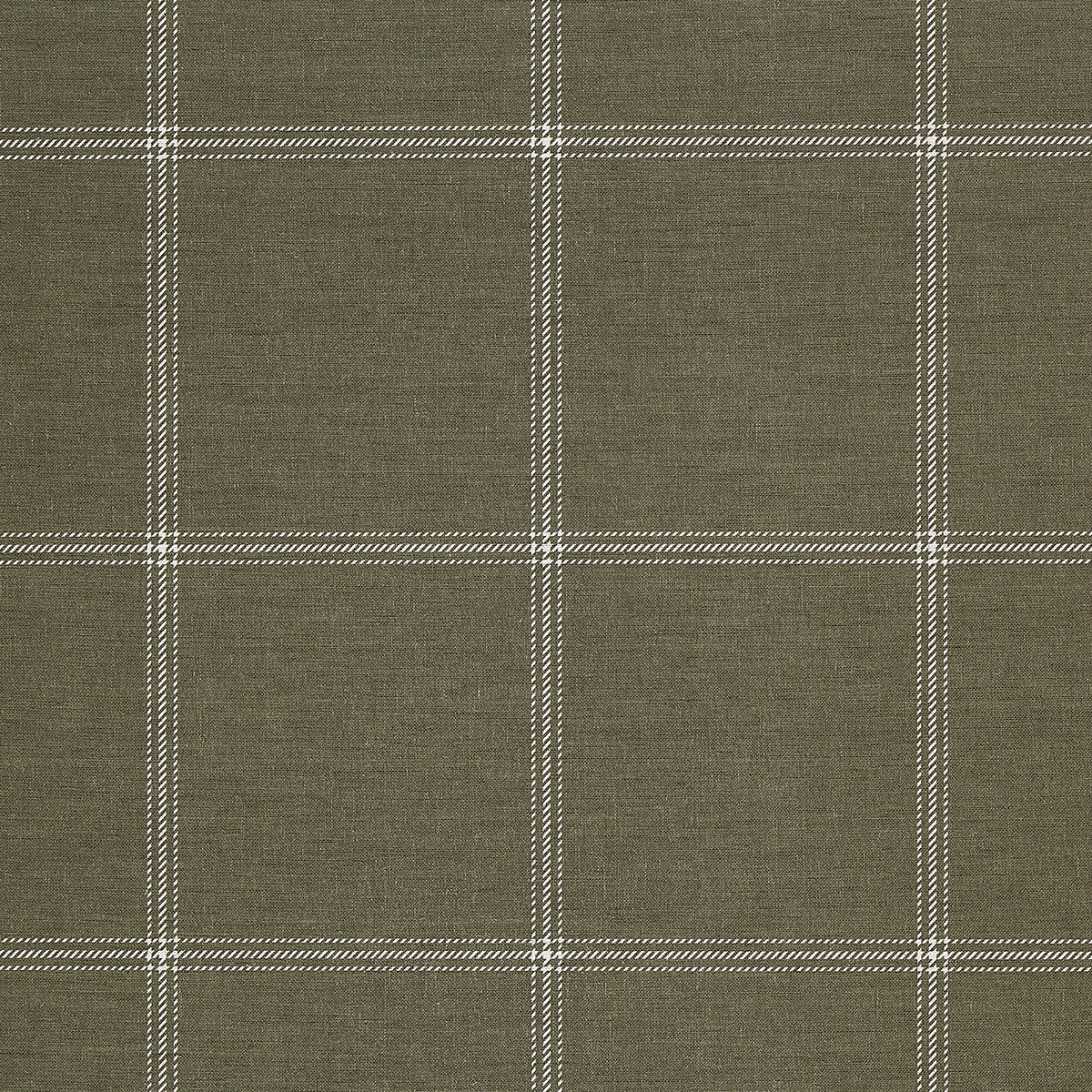 JACKSON-PLAID-WHITE-ON-FOREST-ON-CAMBRIC-CANVAS-LINEN-PHILLIP-JEFFRIES-10710