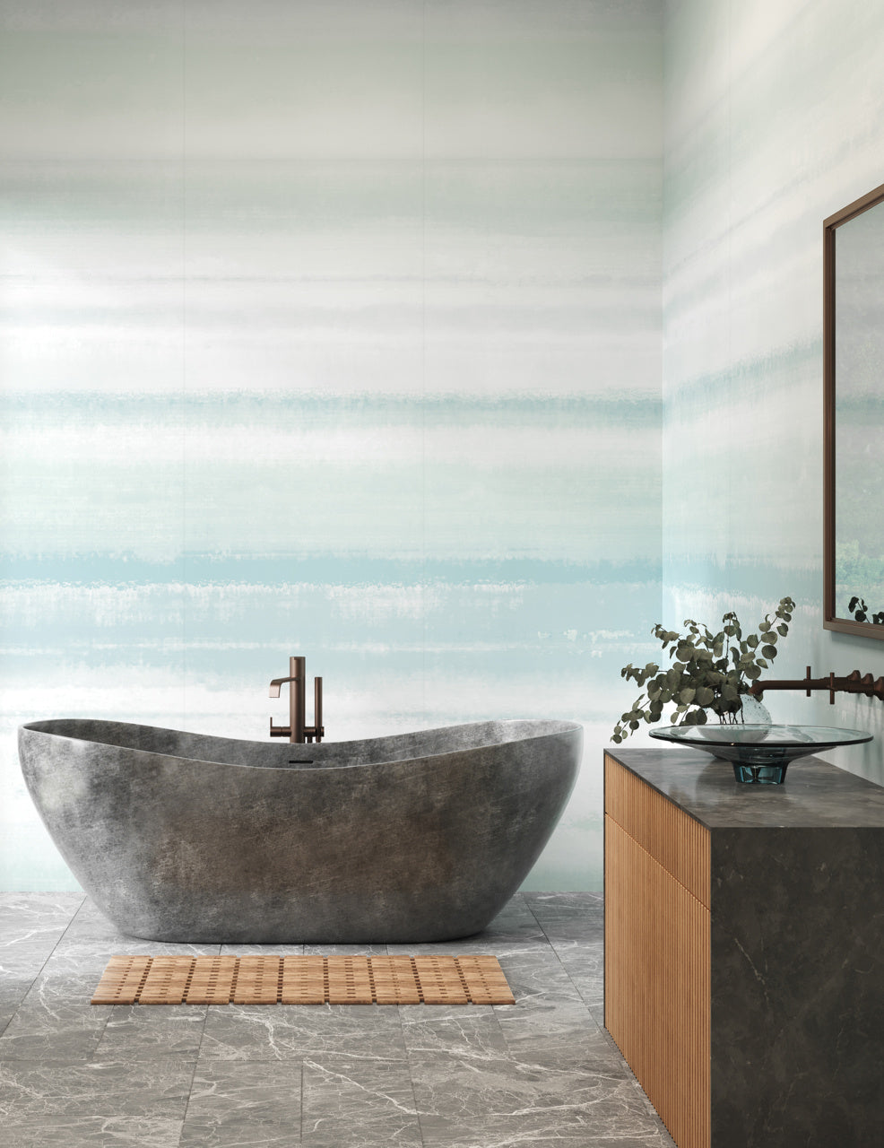 OASIS-HUSHED-AQUA-ON-VINYL-CONCRETE-WASHI-PHILLIP-JEFFRIES-8694 - Phillip Jeffries Wallpaper Wallcovering