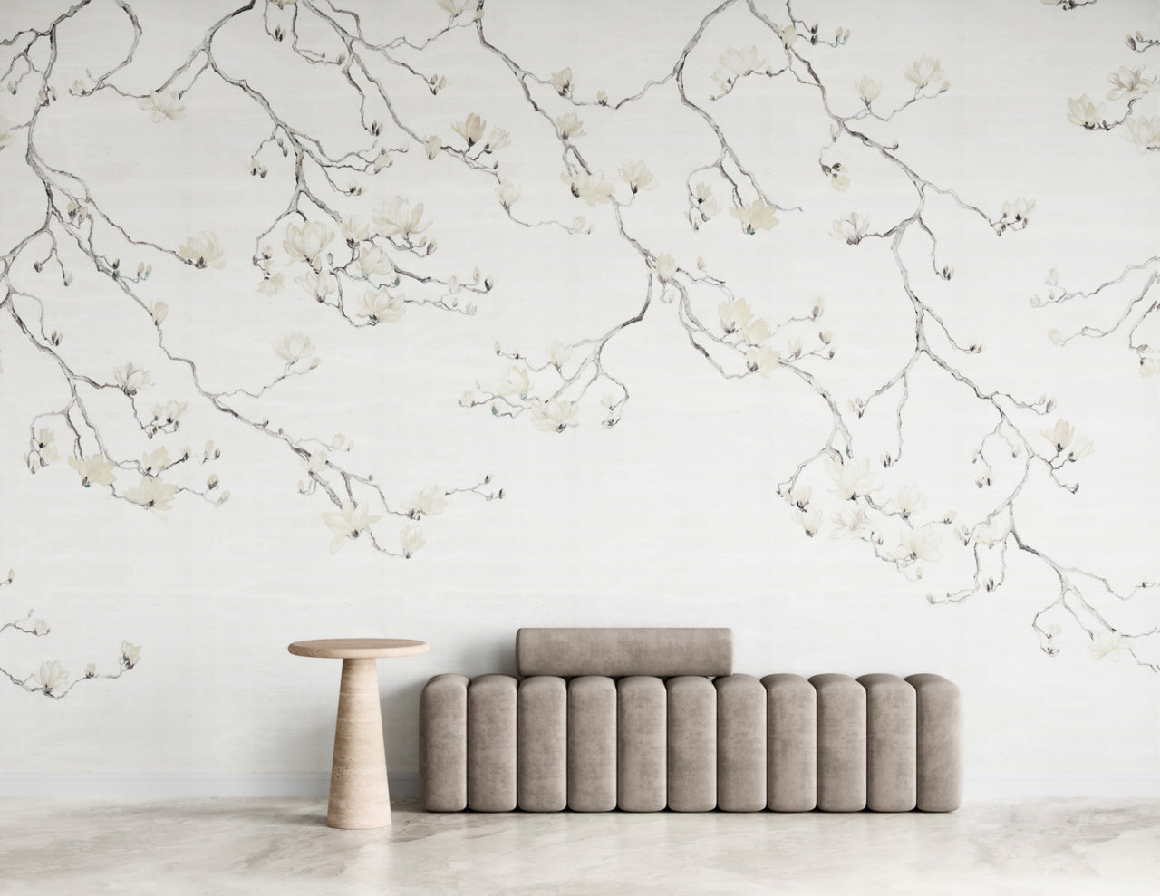 BLOSSOM-TAUPE-ON-MANILA-HEMP-PHILLIP-JEFFRIES-6402 - Phillip Jeffries Wallpaper Wallcovering
