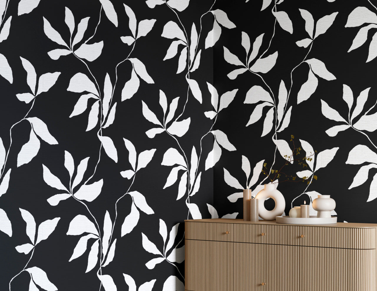 DESERT-IVY-BLACK-VEIL-ON-WOVEN-WALLS-PHILLIP-JEFFRIES-40207 - Phillip Jeffries Wallpaper Wallpaper