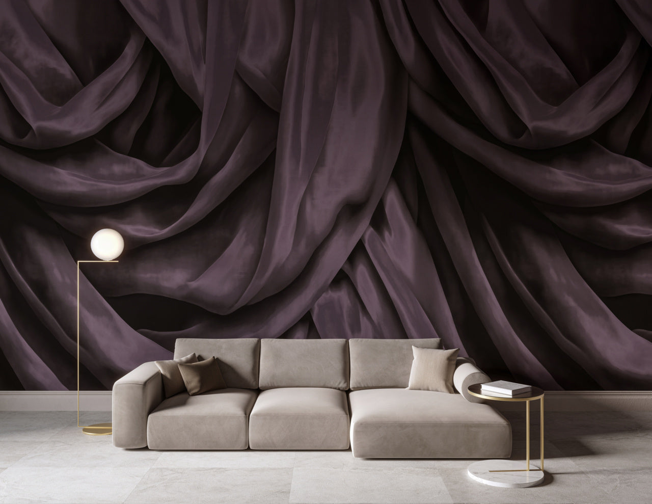 DRAMA-TWILIGHT-PLUM-ON-SATEEN-CLUB-PHILLIP-JEFFRIES-35806 - Phillip Jeffries Wallpaper Wallcovering