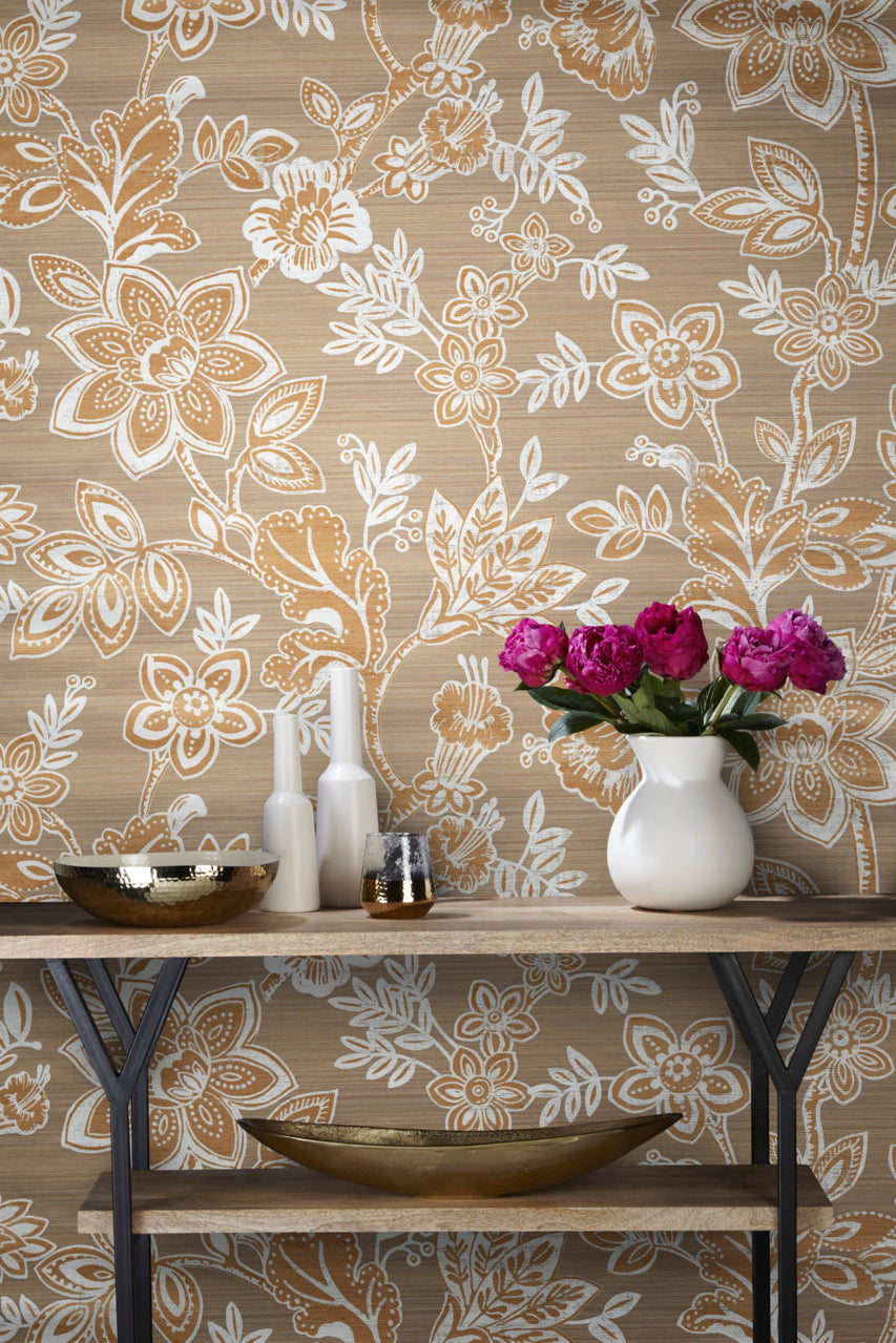 BOHEMIA-MARIGOLD-ON-VINYL-SILK-AND-ABACA-PHILLIP-JEFFRIES-7490 - Phillip Jeffries Wallpaper Wallcovering