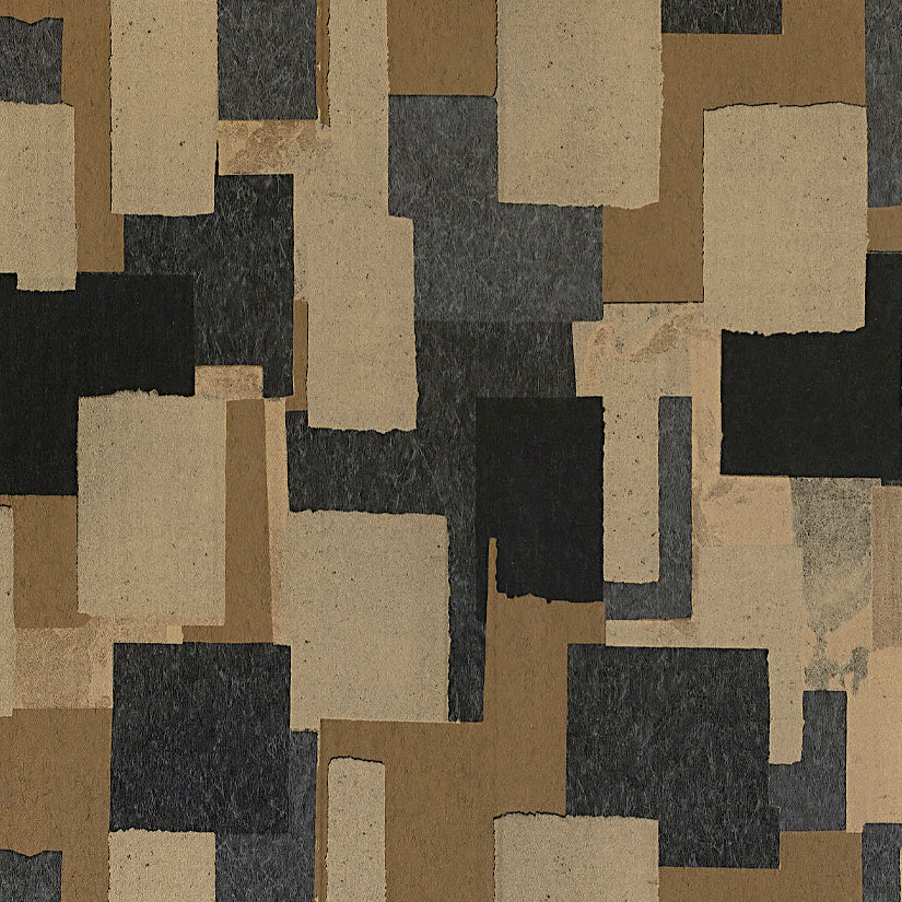 VINYL-METALLIC-MONTAGE-GOLD-COAL-PHILLIP-JEFFRIES-9093 - Phillip Jeffries Wallpaper Wallcovering