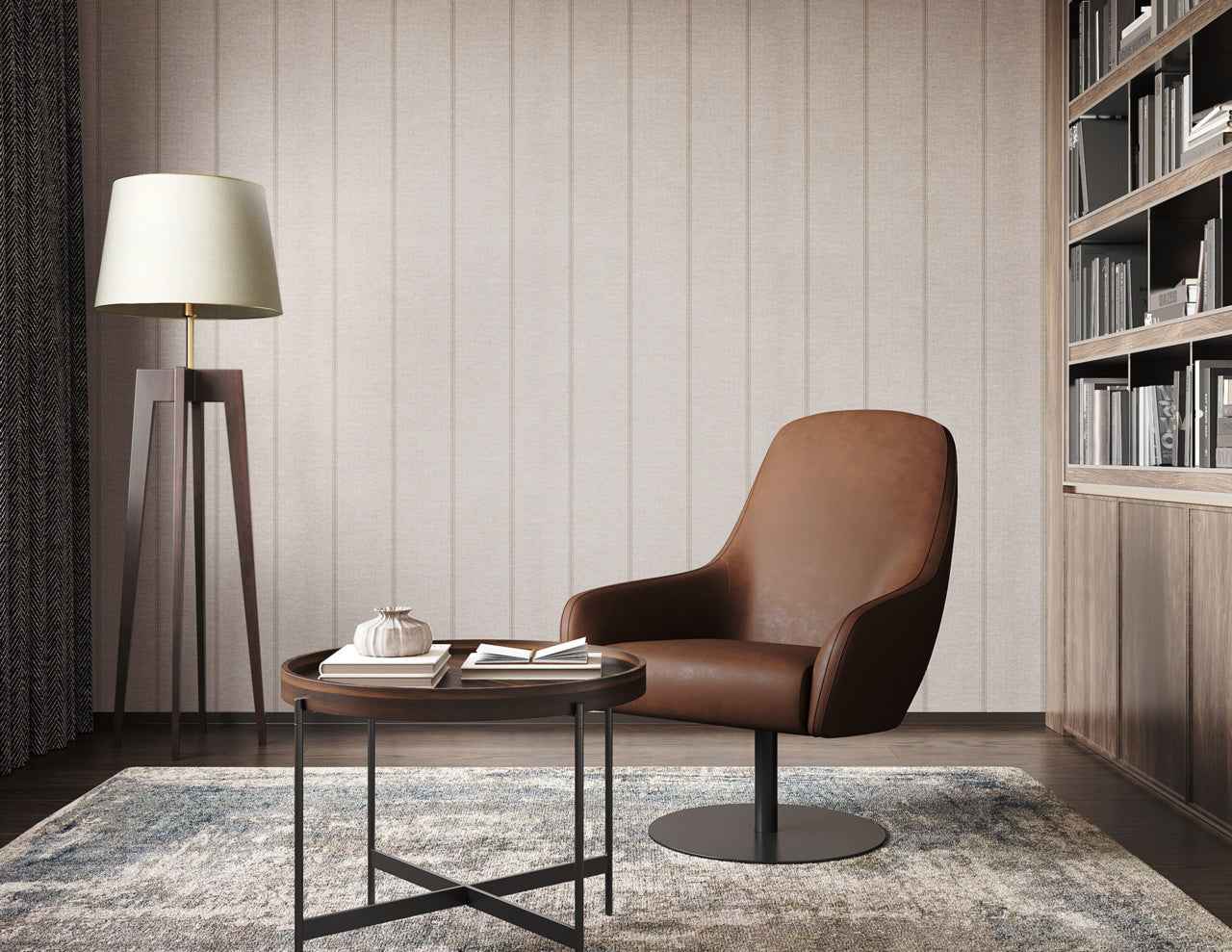 Jackson Stripe Tan and Beige on Canvas Linen - Phillip Jeffries 10717 - Phillip Jeffries Wallpaper Wallpaper