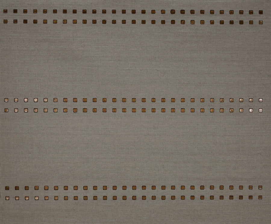 STUDS-AND-STRIPES-HORIZONTAL-BRONZE-ON-MANILA-HEMP-PHILLIP-JEFFRIES-5785-H - Phillip Jeffries Wallpaper Wallcovering