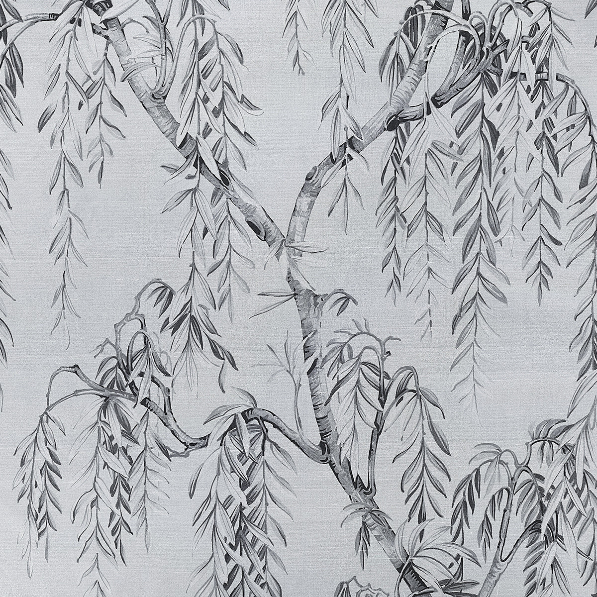 WHISPERING-WILLOWS-SILVER-SILHOUETTES-ON-STAR-DUST-SILK-PHILLIP-JEFFRIES-27804 - Phillip Jeffries Wallpaper Wallcovering