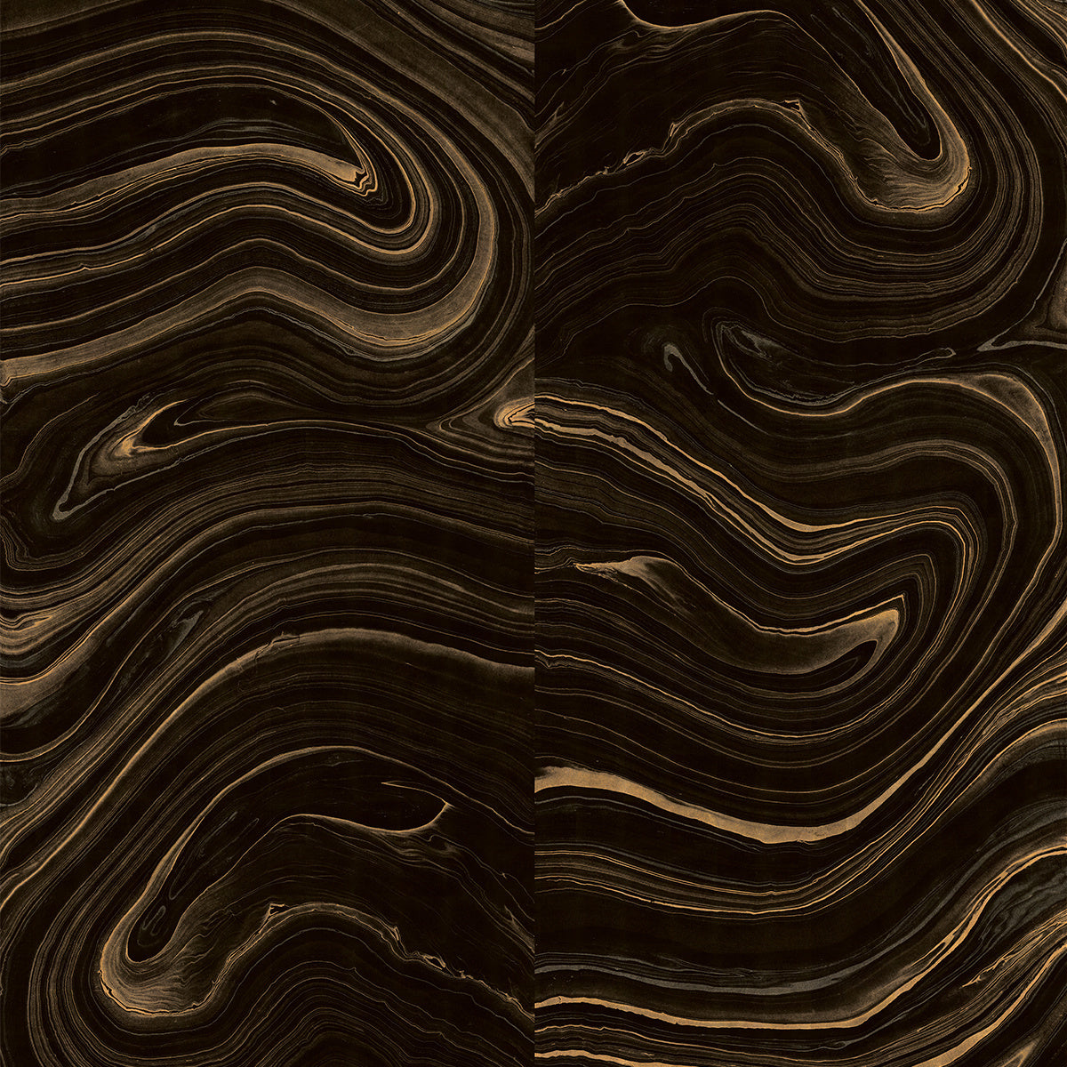 RIPPLES-PANELED-BLACK-ON-GILDED-METALLIC-LEAF-PHILLIP-JEFFRIES-9272-A - Phillip Jeffries Wallpaper Wallcovering