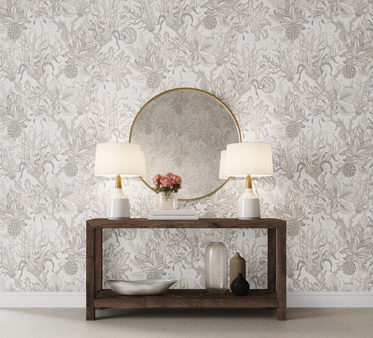 TOILE-DE-SEA-NAUTICAL-NEUTRAL-ON-VINYL-CANVAS-PHILLIP-JEFFRIES-9991 - Phillip Jeffries Wallpaper Wallcovering