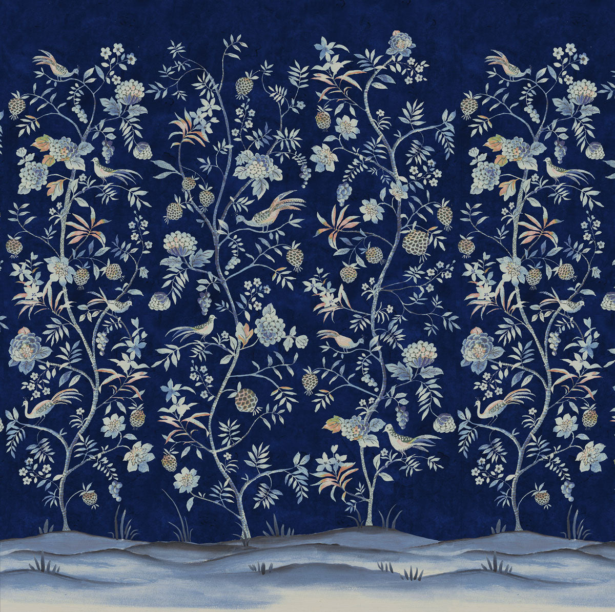 SHANGRI-LA-IMPERIAL-BLUE-ON-MANILA-HEMP-PHILLIP-JEFFRIES-4835 - Phillip Jeffries Wallpaper Wallcovering
