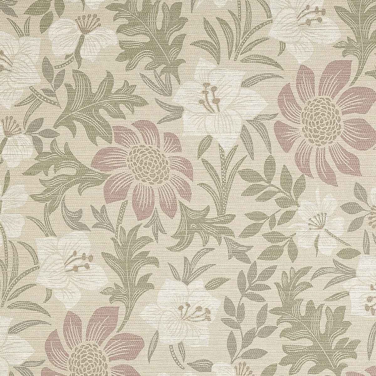 Brittany Botanicals Rosette on Woven Walls - Phillip Jeffries 25902
