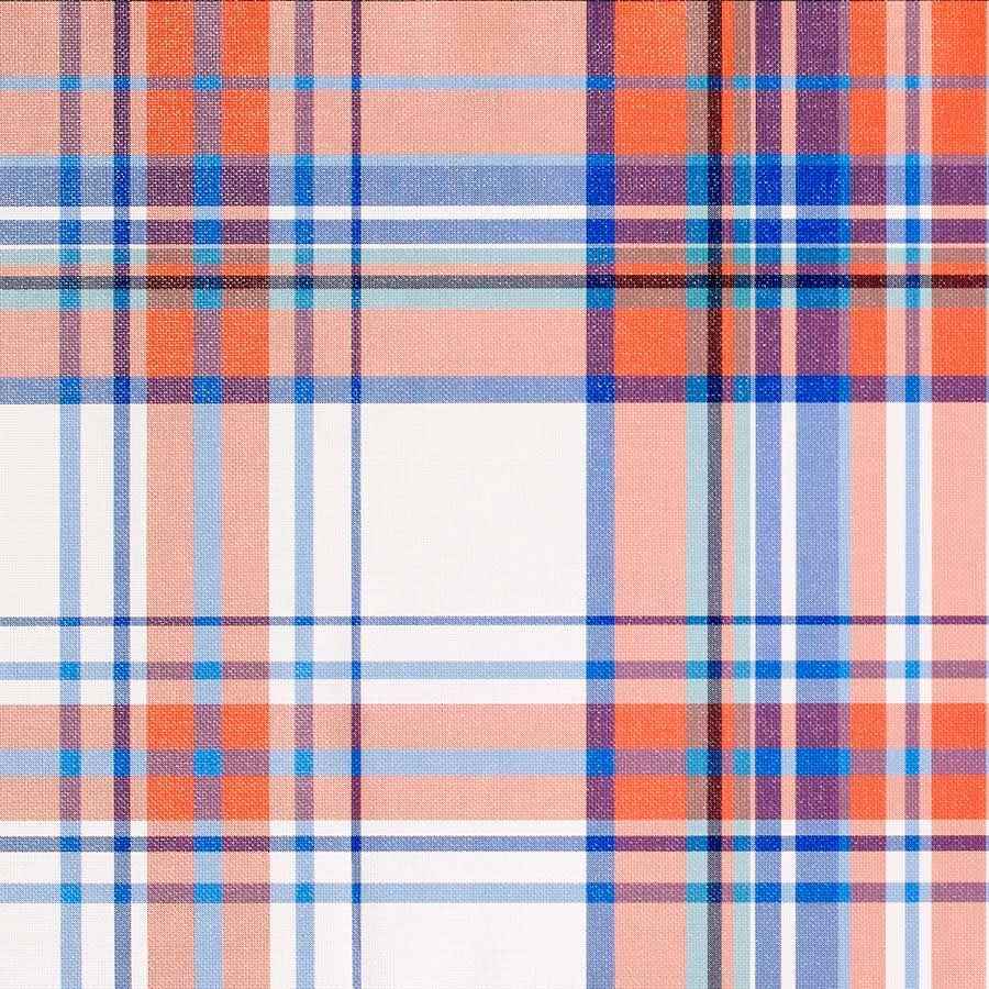 Preppy Plaid Resort Coral on Japanese Paper Weave - Phillip Jeffries 8682