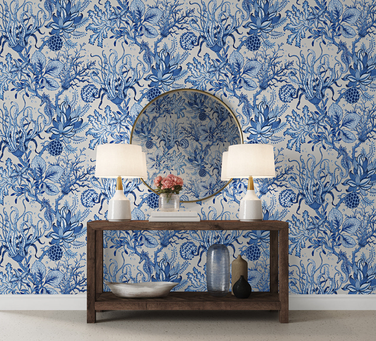 TOILE-DE-SEA-CERULEAN-CREST-ON-CANVAS-LINEN-PHILLIP-JEFFRIES-9994 - Phillip Jeffries Wallpaper Wallcovering